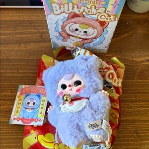 Cute Plush Cat Toy in Purple by baby three billionaire cat